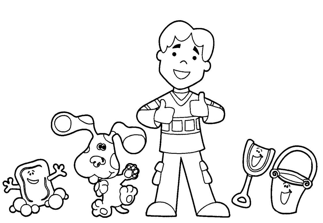 Free Joe and Blue from Blues Clues Coloring Pages printable