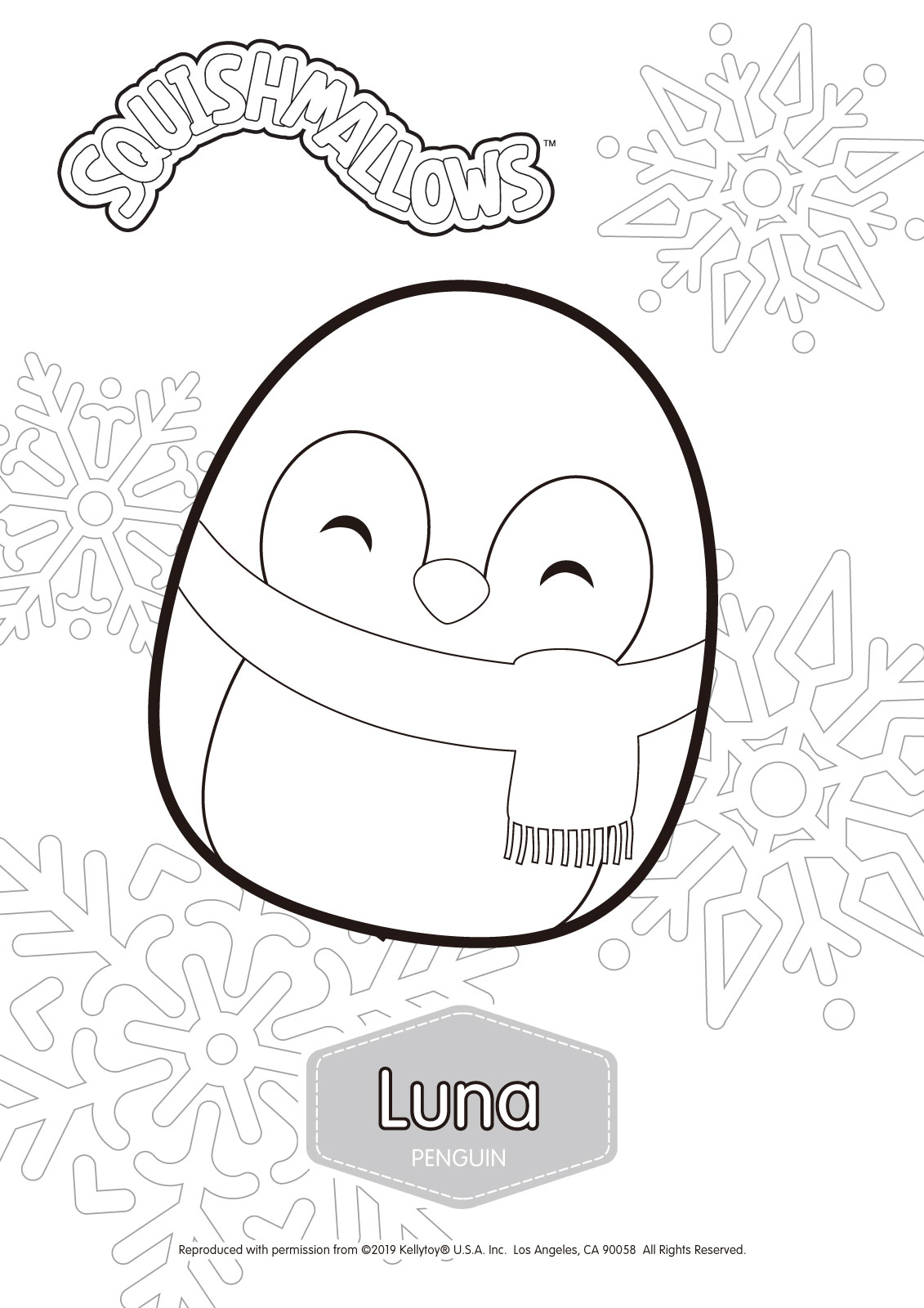 Free Luna from Squishmallows Coloring Pages printable
