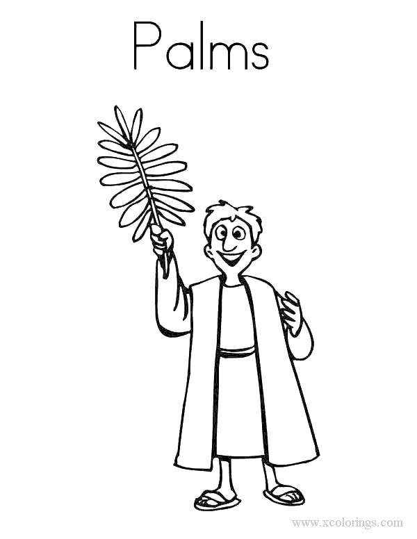 Free Man with Palm Leaves Coloring Pages printable