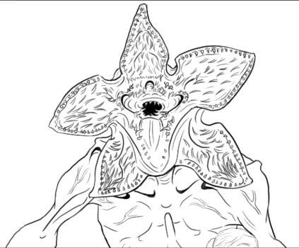 Free Monster Demogorgon from Stranger Things Coloring Pages printable
