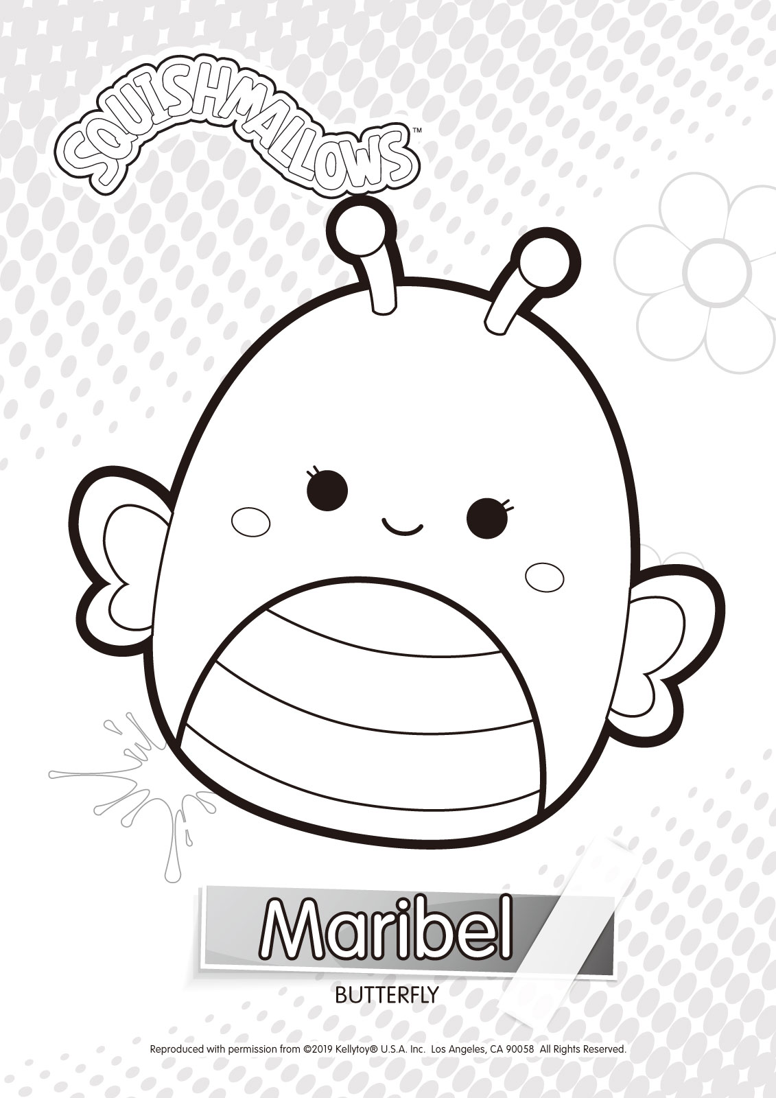 Free Squishmallows Maribel Coloring Pages printable