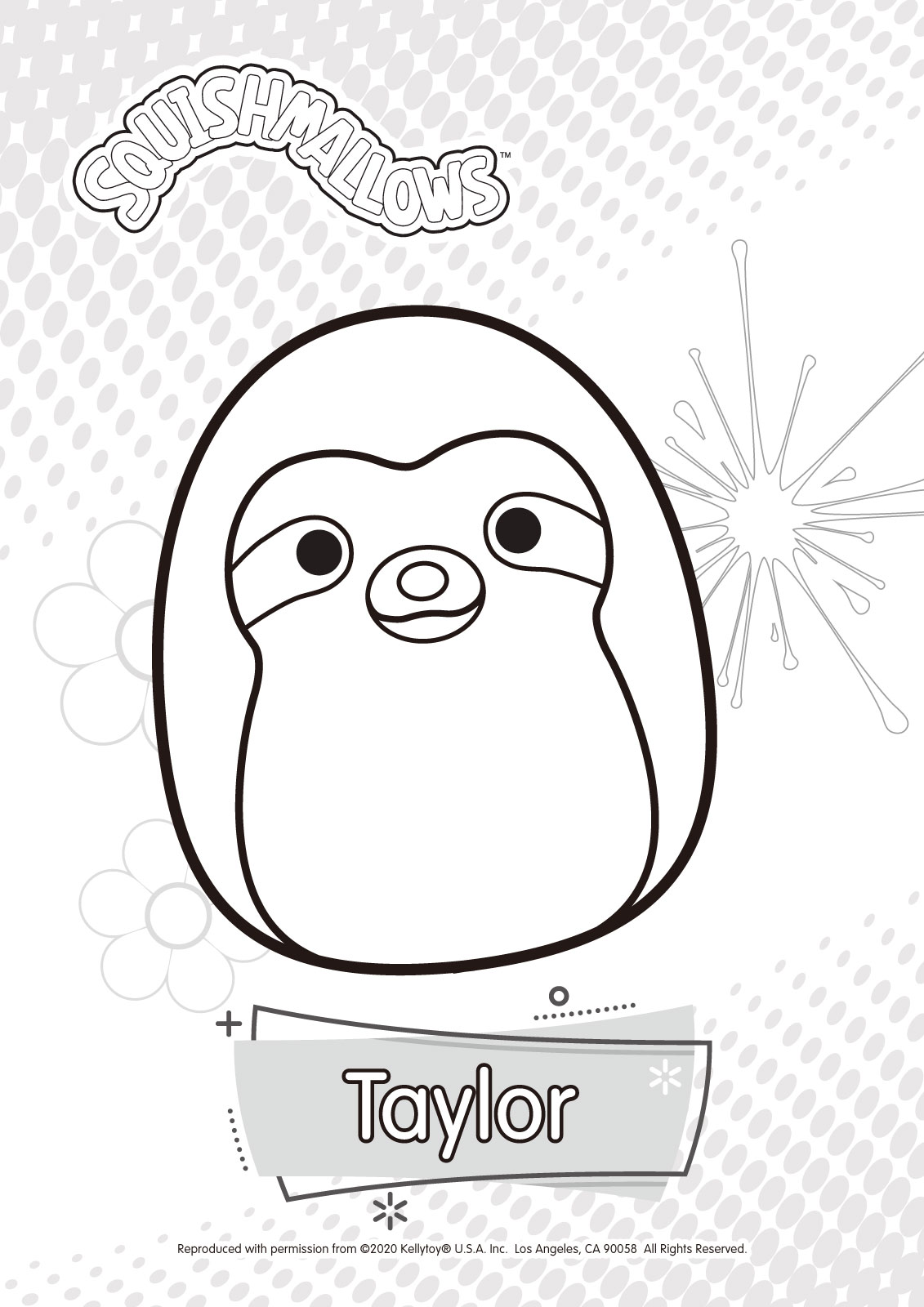 Free Squishmallows Taylor Coloring Pages printable
