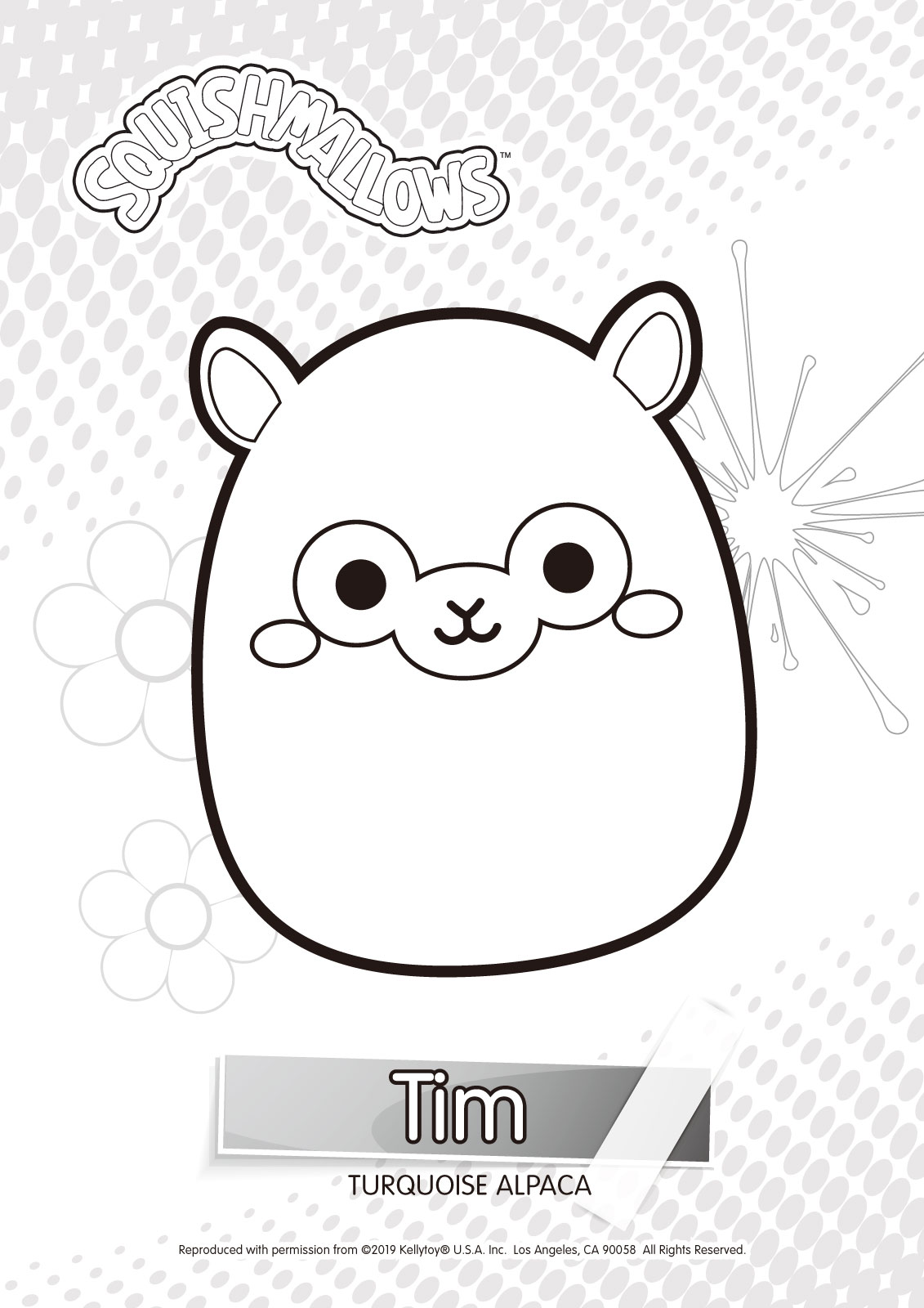 Free Squishmallows Tim Coloring Pages printable