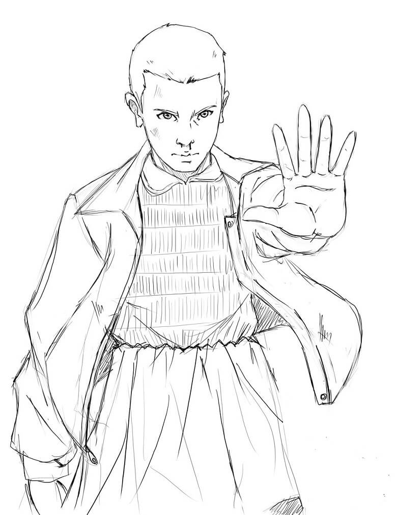 Stranger Things Girl Eleven Coloring Pages - XColorings.com