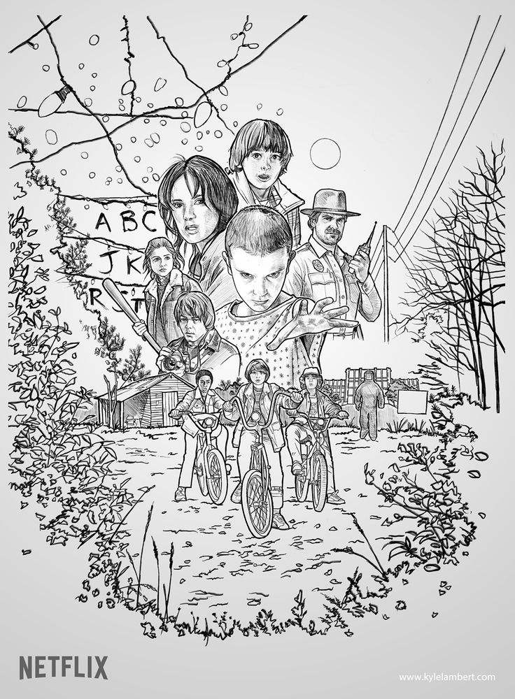 Stranger Things Characters Coloring Pages - XColorings.com