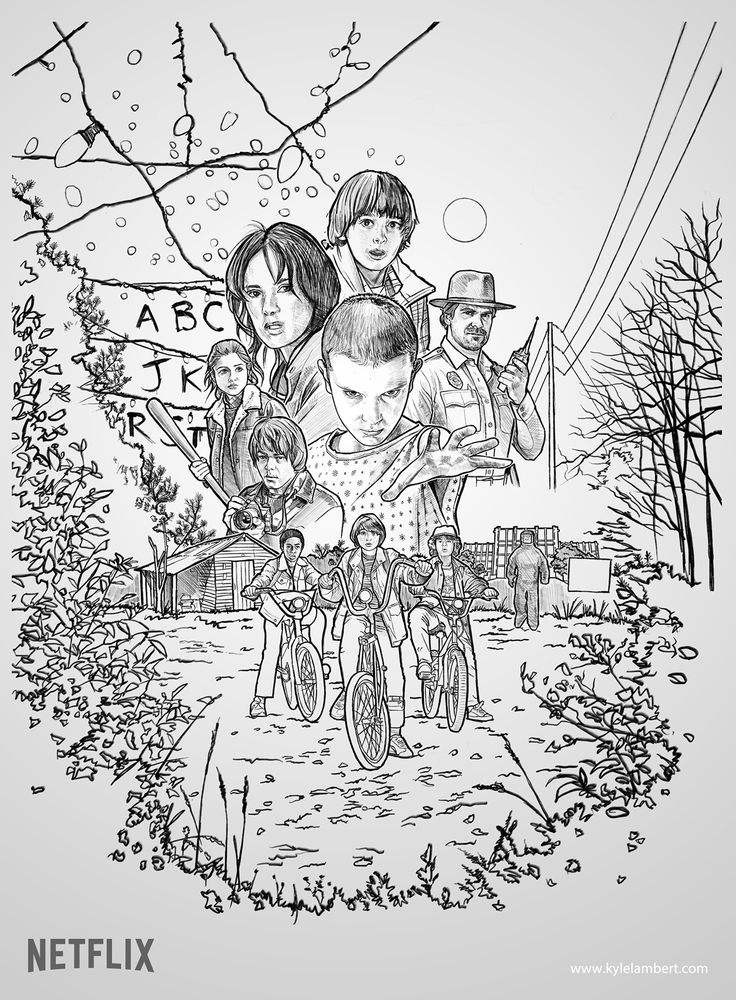 Stranger Things Characters Coloring Pages XColorings