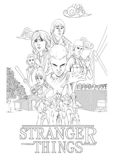 Free Stranger Things Coloring Pages Printable printable