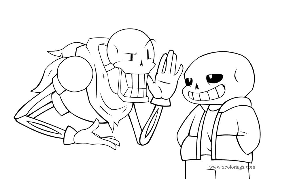 Free Undertale Papyrus And Sans Coloring Pages printable