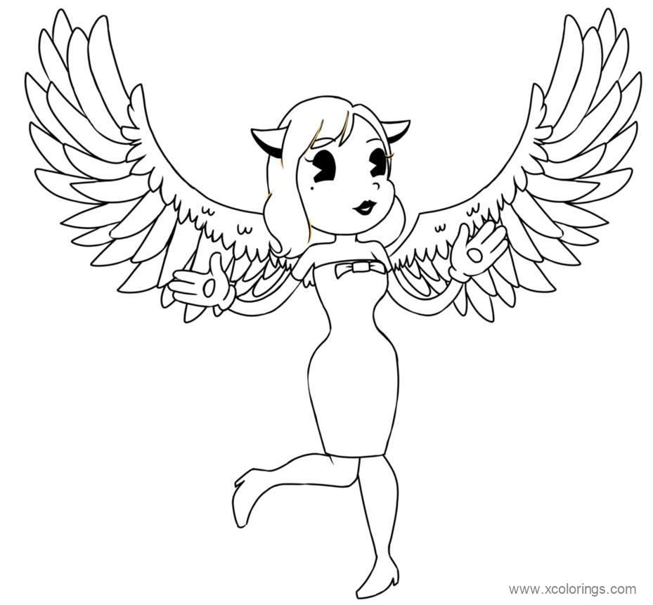 Free Alice Angel With Wings from Bendy and Ink Machine Coloring Pages printable