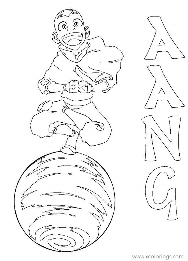 Free Avatar The Last Airbender Character Aang Coloring Pages printable