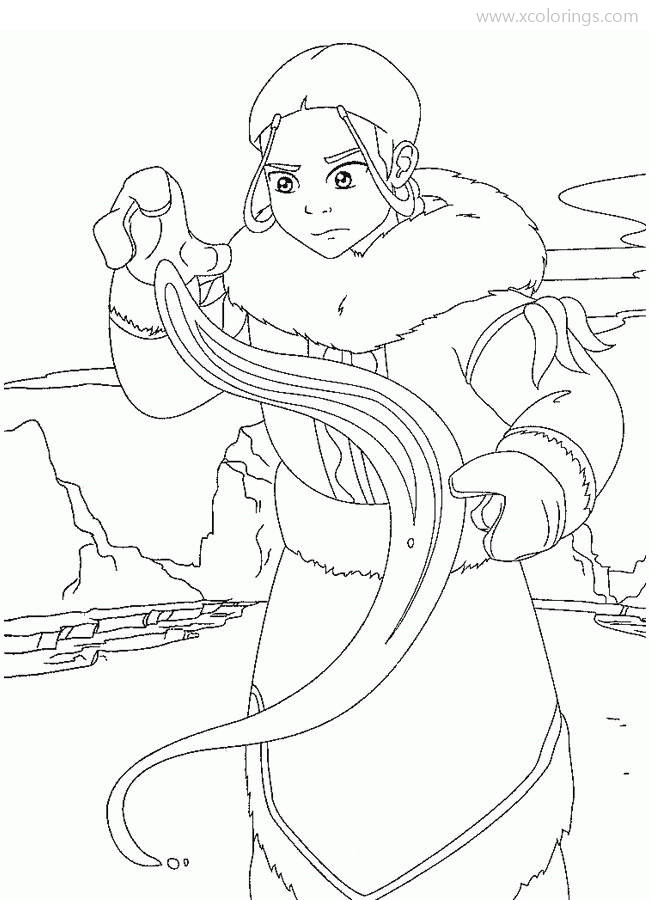 Free Avatar The Last Airbender Water Bender Coloring Pages printable