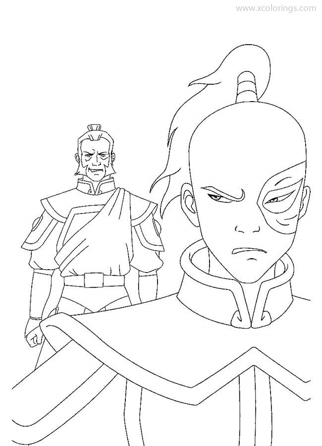 Free Avatar The Last Airbender Zuko and Zhao Coloring Pages printable