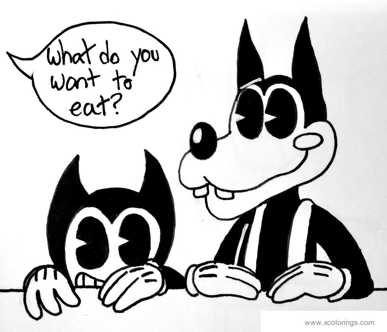 Free Bendy and Buddy Boris Coloring Pages printable