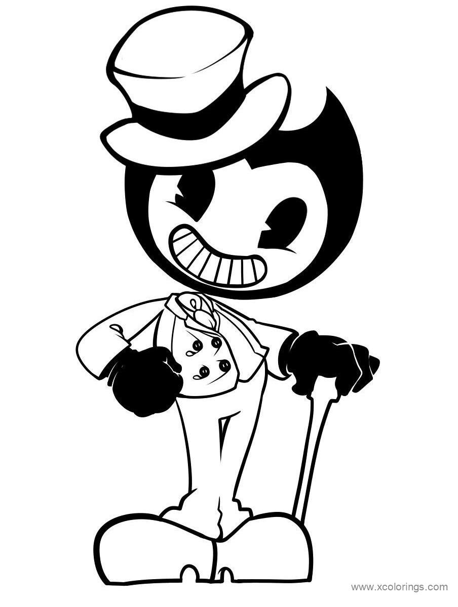 Free Bendy with Hat Coloring Pages printable