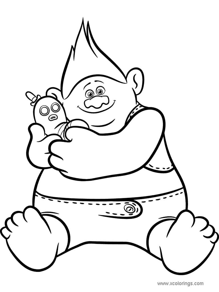 Free Biggie from Trolls World Tour Coloring Pages printable