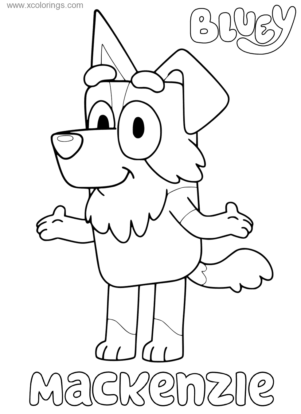 Free Bluey Character Mackenzie Coloring Pages printable
