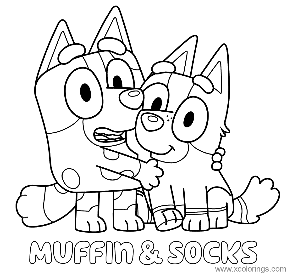 Full Page Printable Bluey Colouring Pages