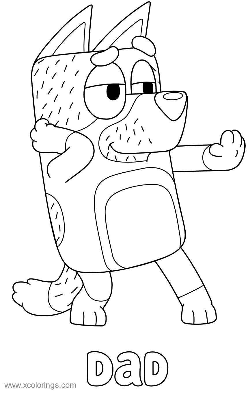 Bluey Dad Coloring Pages - XColorings.com