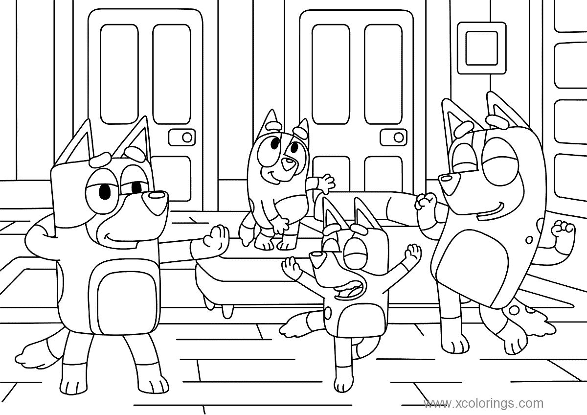 Free Bluey's Family Coloring Pages printable