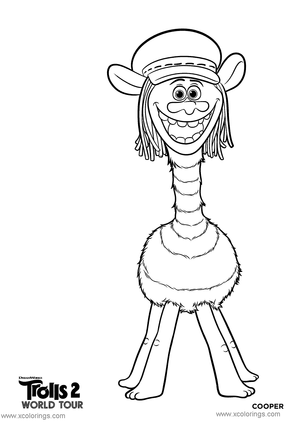 Free Cooper from Trolls World Tour Coloring Pages printable