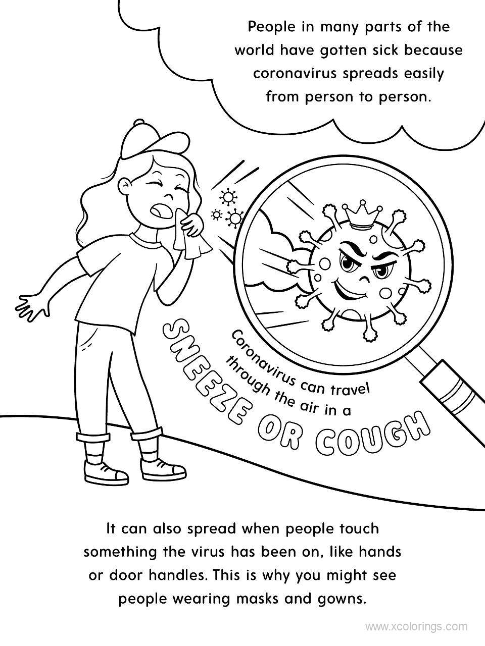 Free Coronavirus Tips Coloring Pages printable