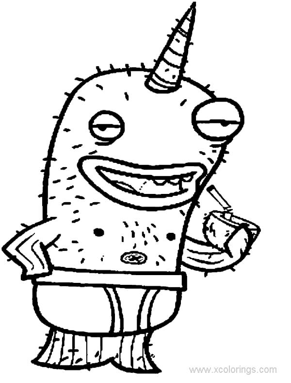 Free Funny Narwhal Coloring Pages printable