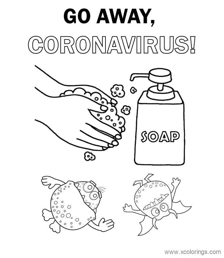 Free Go Away Covid-19 Coloring Pages printable