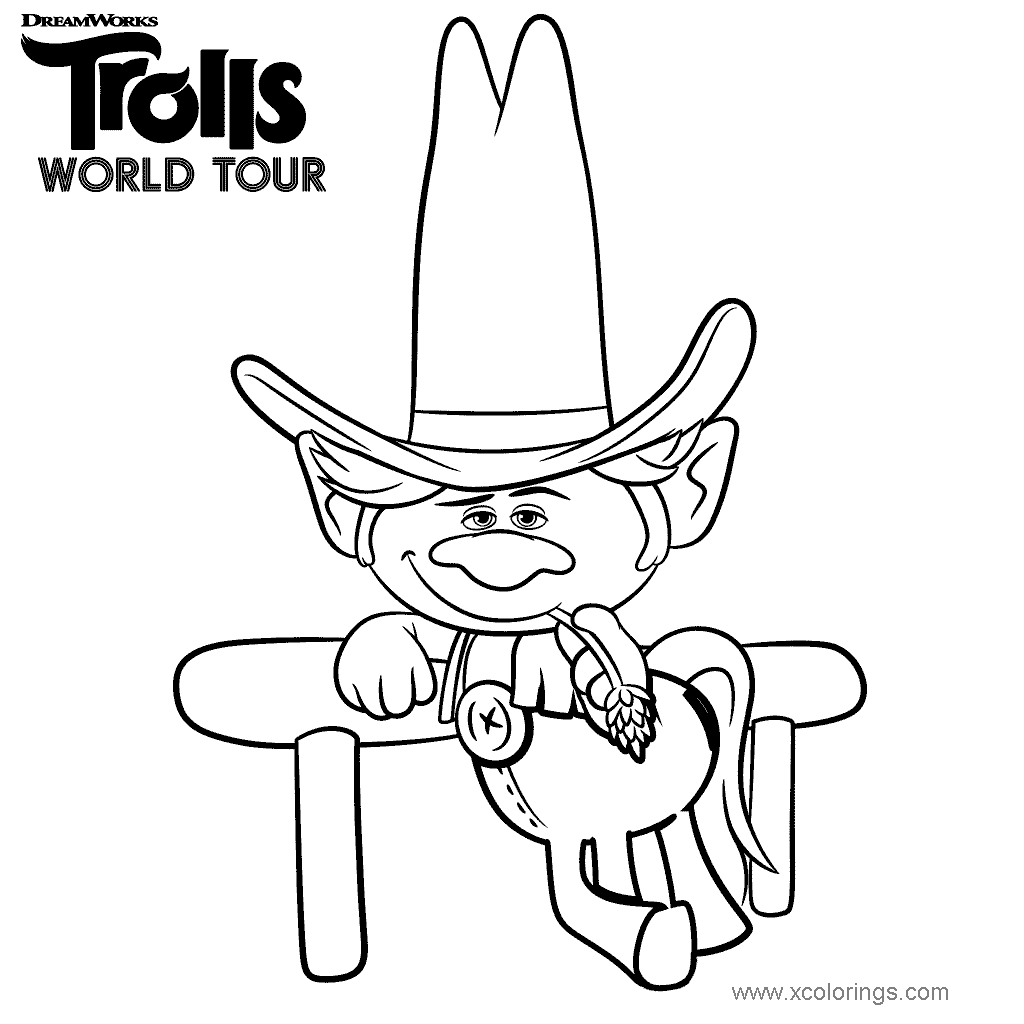 Free Hickory from Trolls World Tour Coloring Pages printable