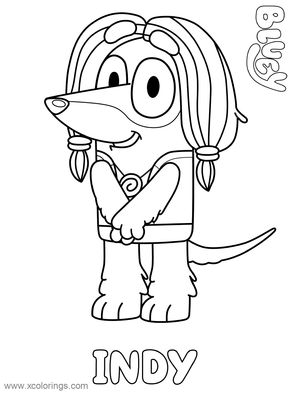 Free Indy from Bluey Coloring Pages printable