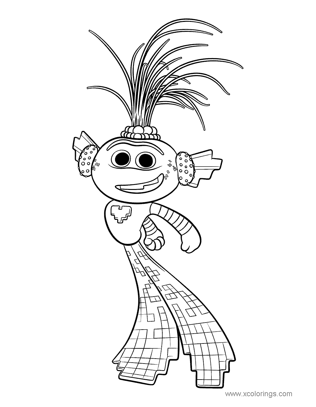 Free King Trollex from Trolls World Tour Coloring Pages printable