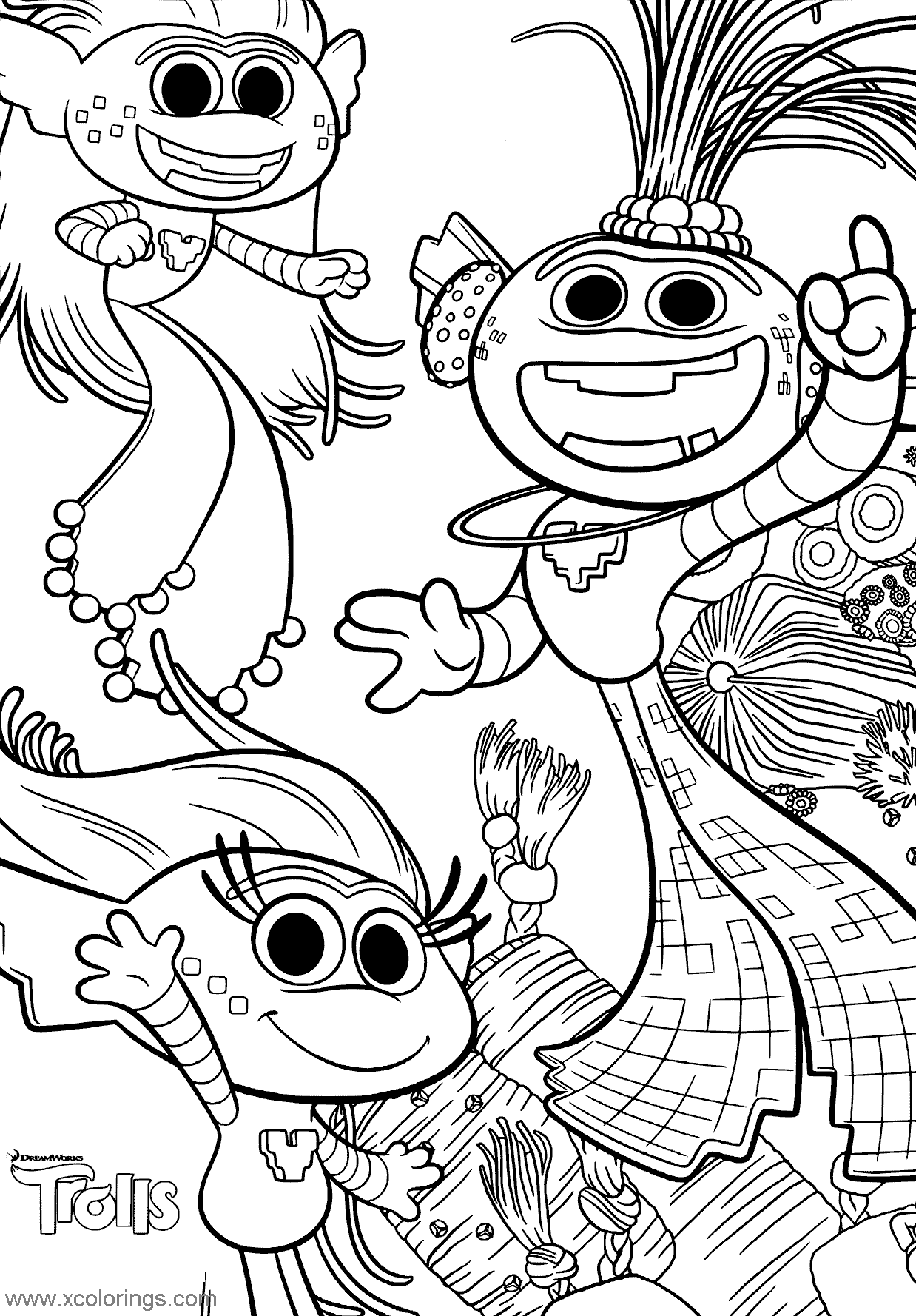 672 Cartoon Trolls World Tour Coloring Pages with Printable