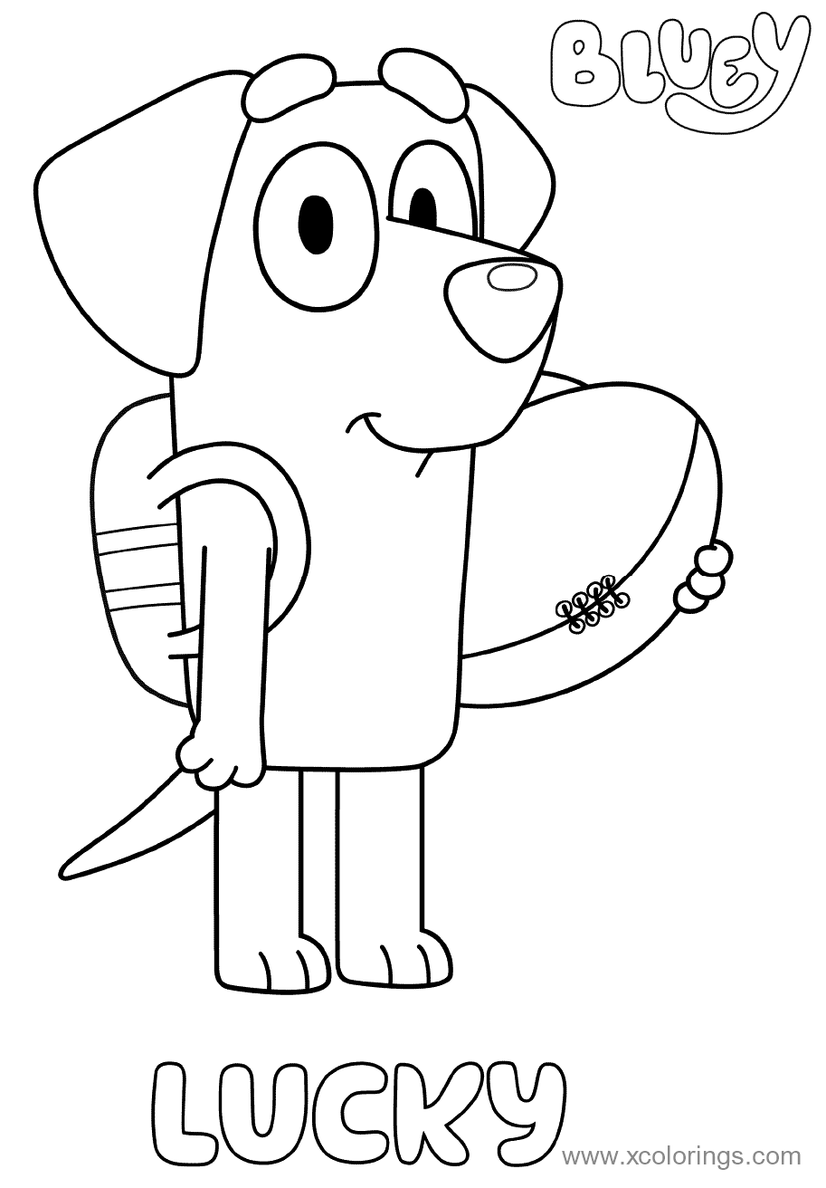 Free Lucky from Bluey Coloring Pages printable