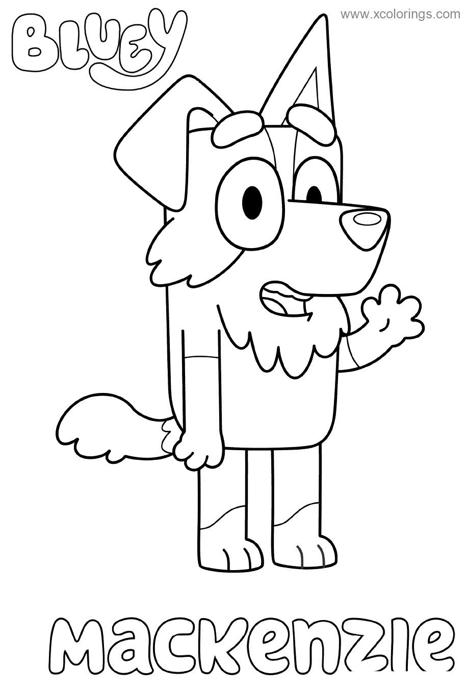 Free Mackenzie from Bluey Coloring Pages printable