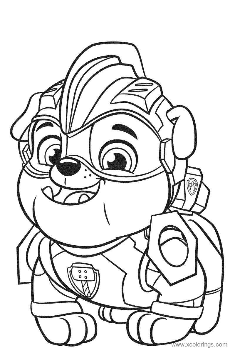 Free Mighty Pups Rubble Coloring Pages printable
