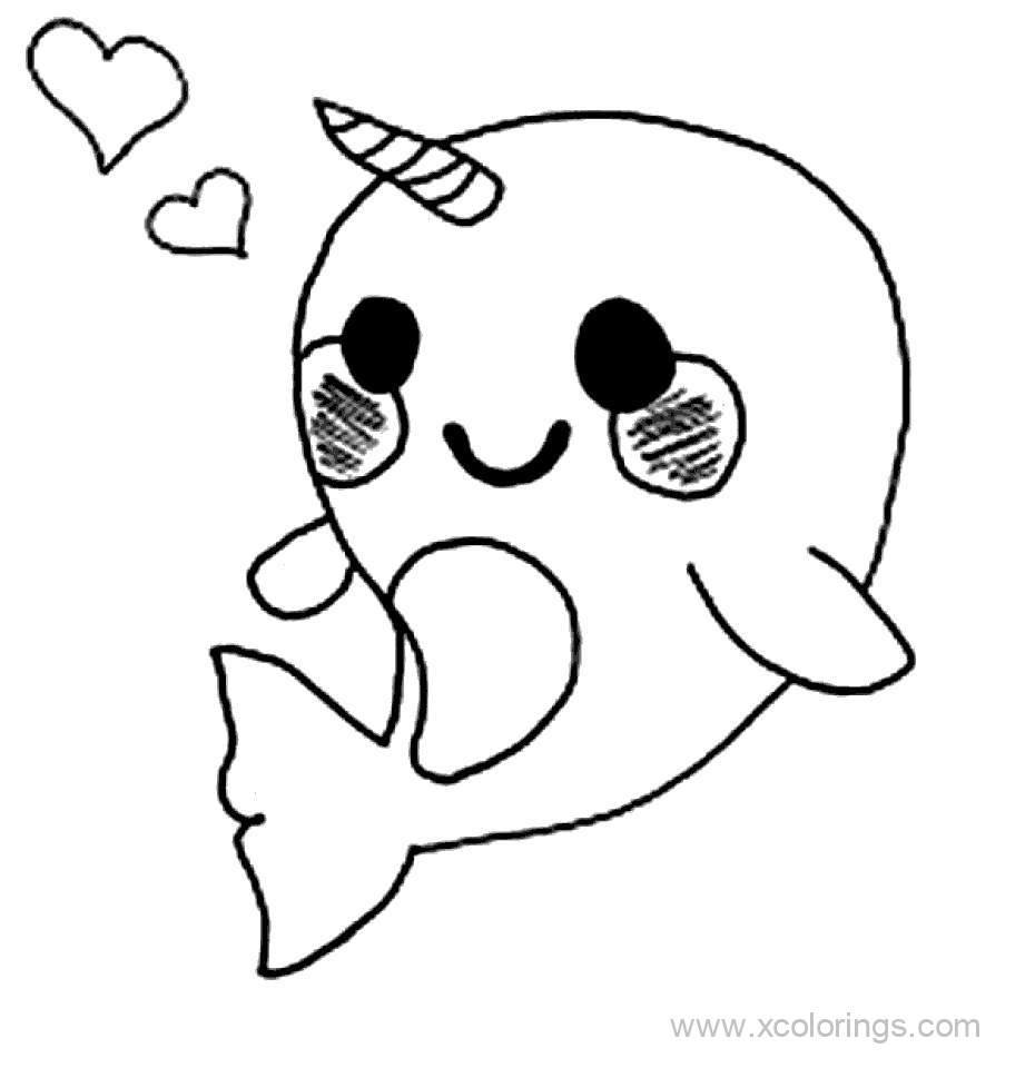 Free Narwhal Baby Coloring Pages printable