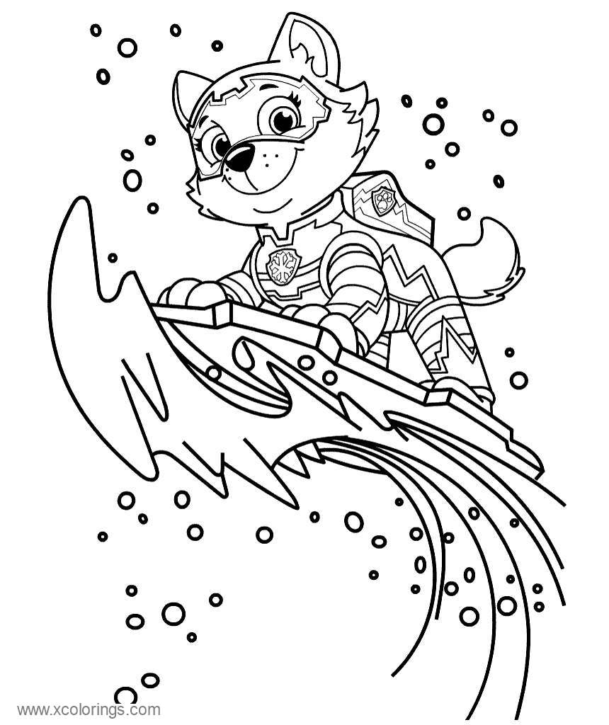 Free Paw Patrol Mighty Pups Everest Coloring Pages printable