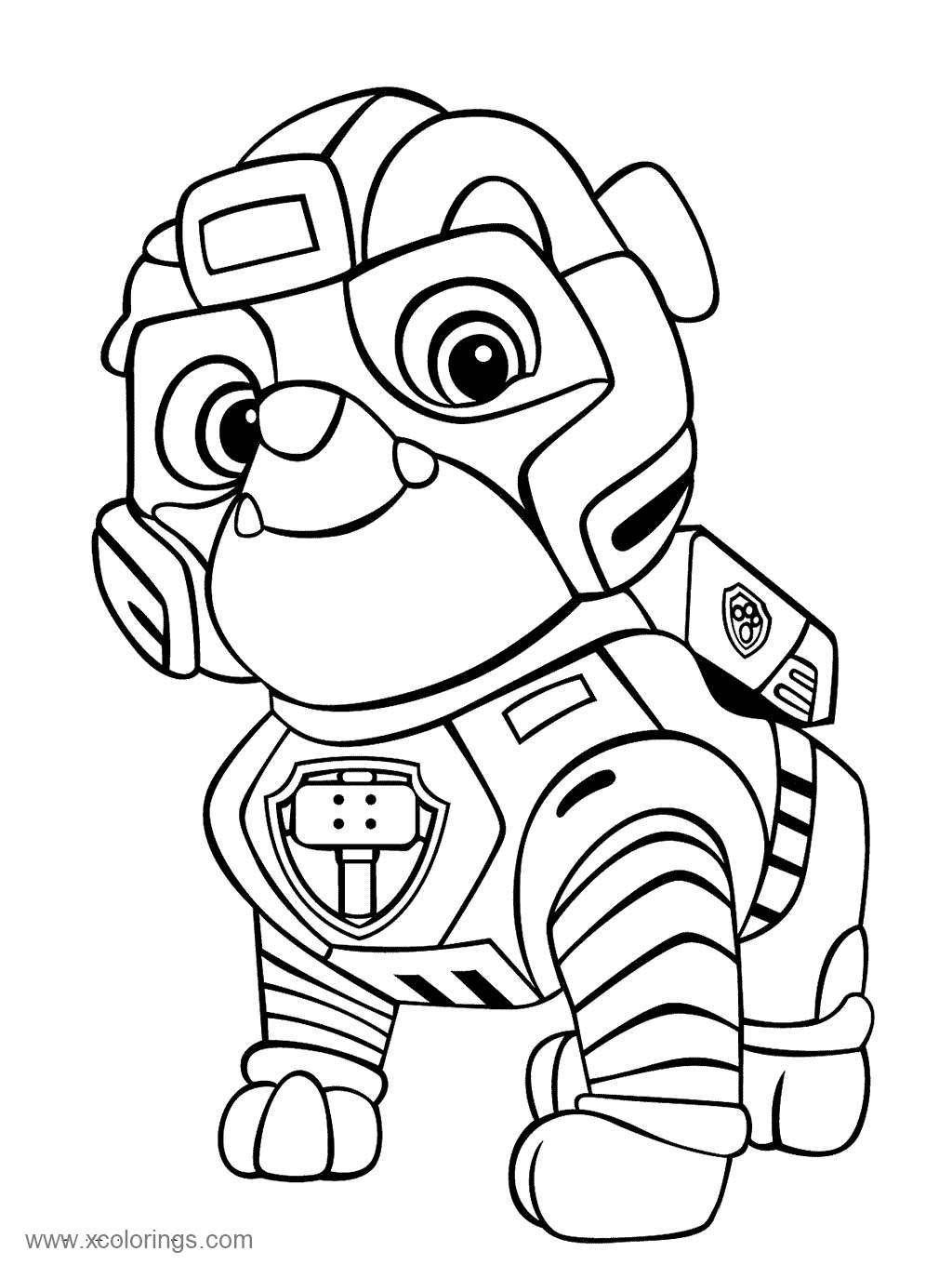 Free Paw Patrol Mighty Pups Rubble Coloring Pages printable