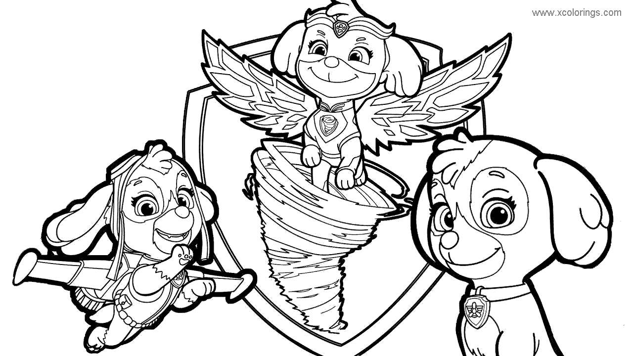 Free Paw Patrol Mighty Pups Skye Coloring Pages printable
