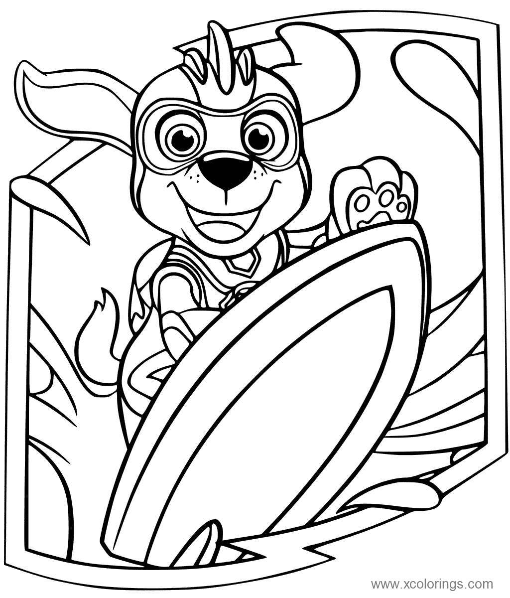 Free Paw Patrol Mighty Pups Zuma Coloring Pages printable