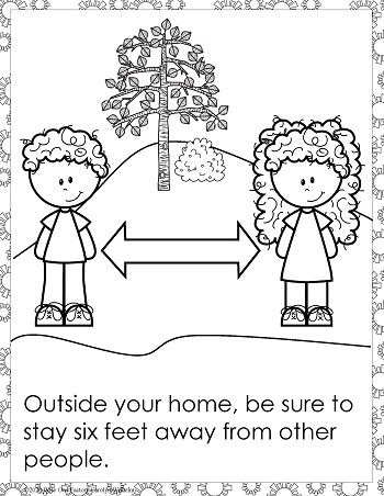 Free Quarantine Keep Distance Coloring Pages printable