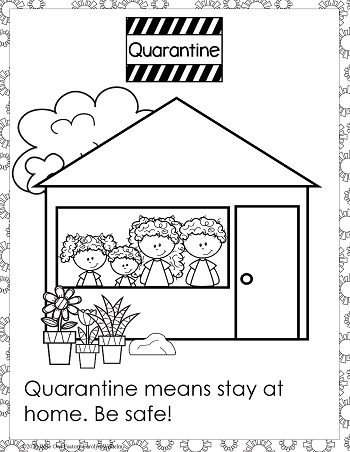 Free Quarantine Stay Home Coloring Pages printable
