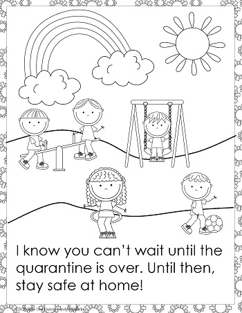 Free Quarantine Stay Safe Coloring Pages printable