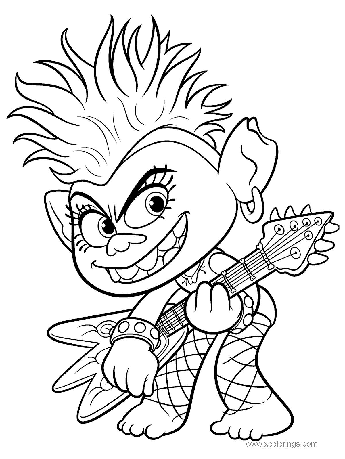 Free Queen Barb from Trolls World Tour Coloring Pages printable