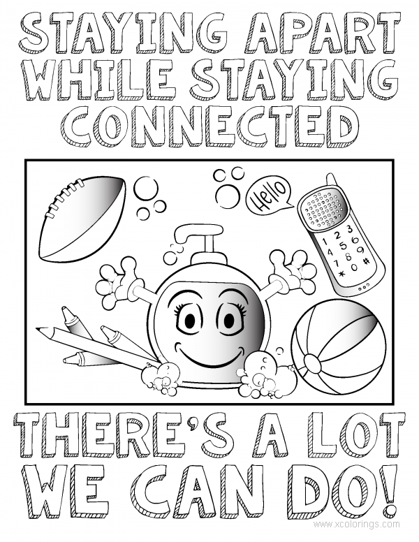 Free Stay Apart for Coronavirus Coloring Pages printable