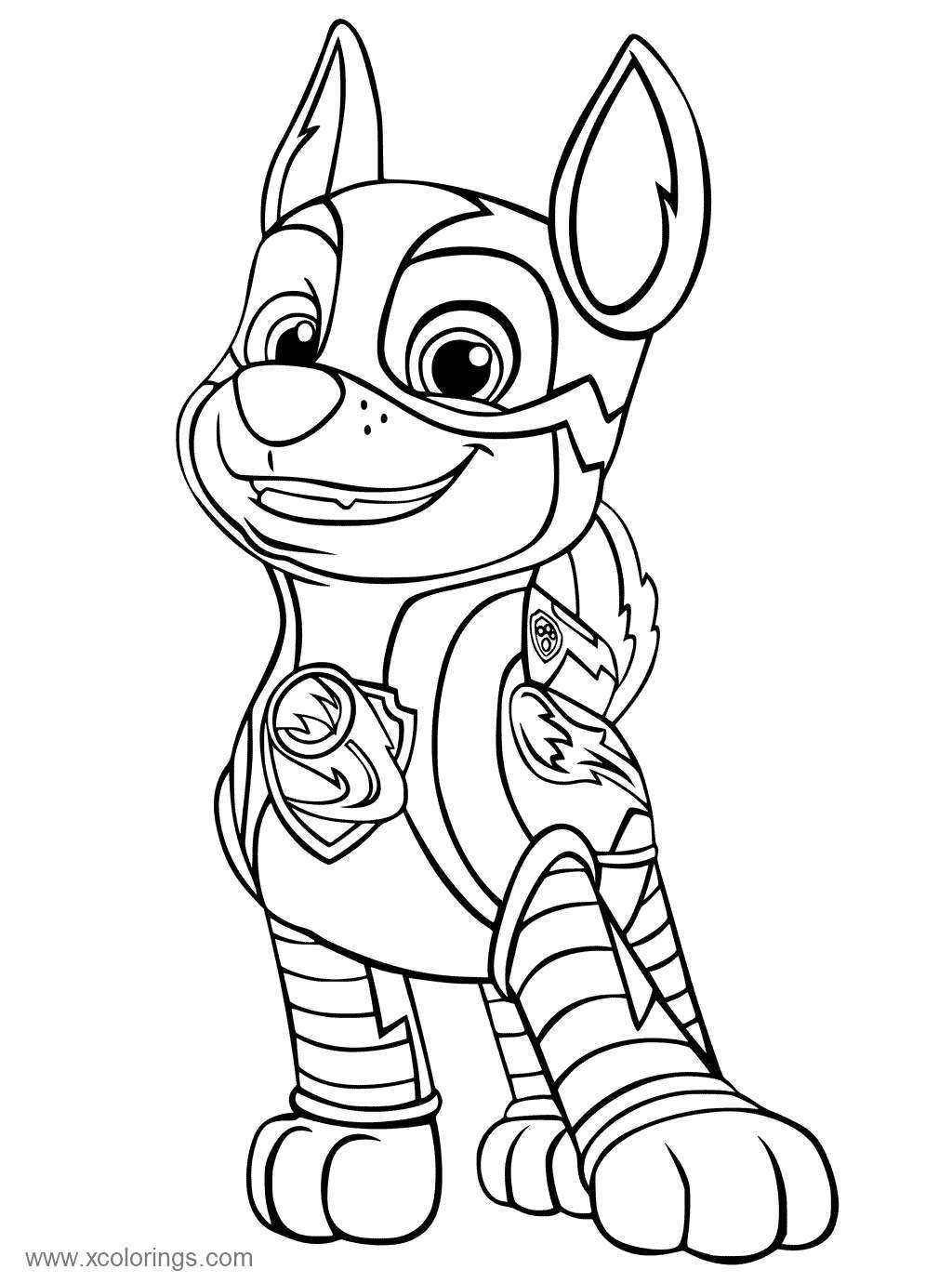 Free Super Pups Mighty Pups Chase Coloring Pages printable