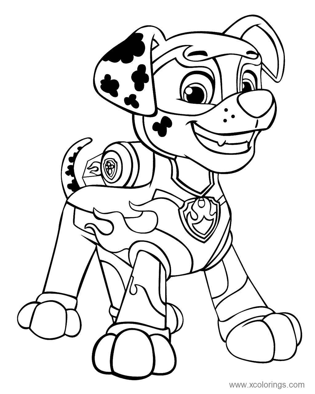 Free Super Pups Mighty Pups Marshall Coloring Pages printable