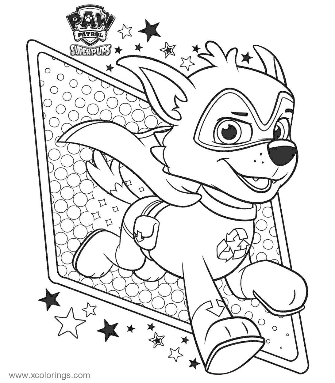 Free Super Pups Mighty Pups Rocky Coloring Pages printable