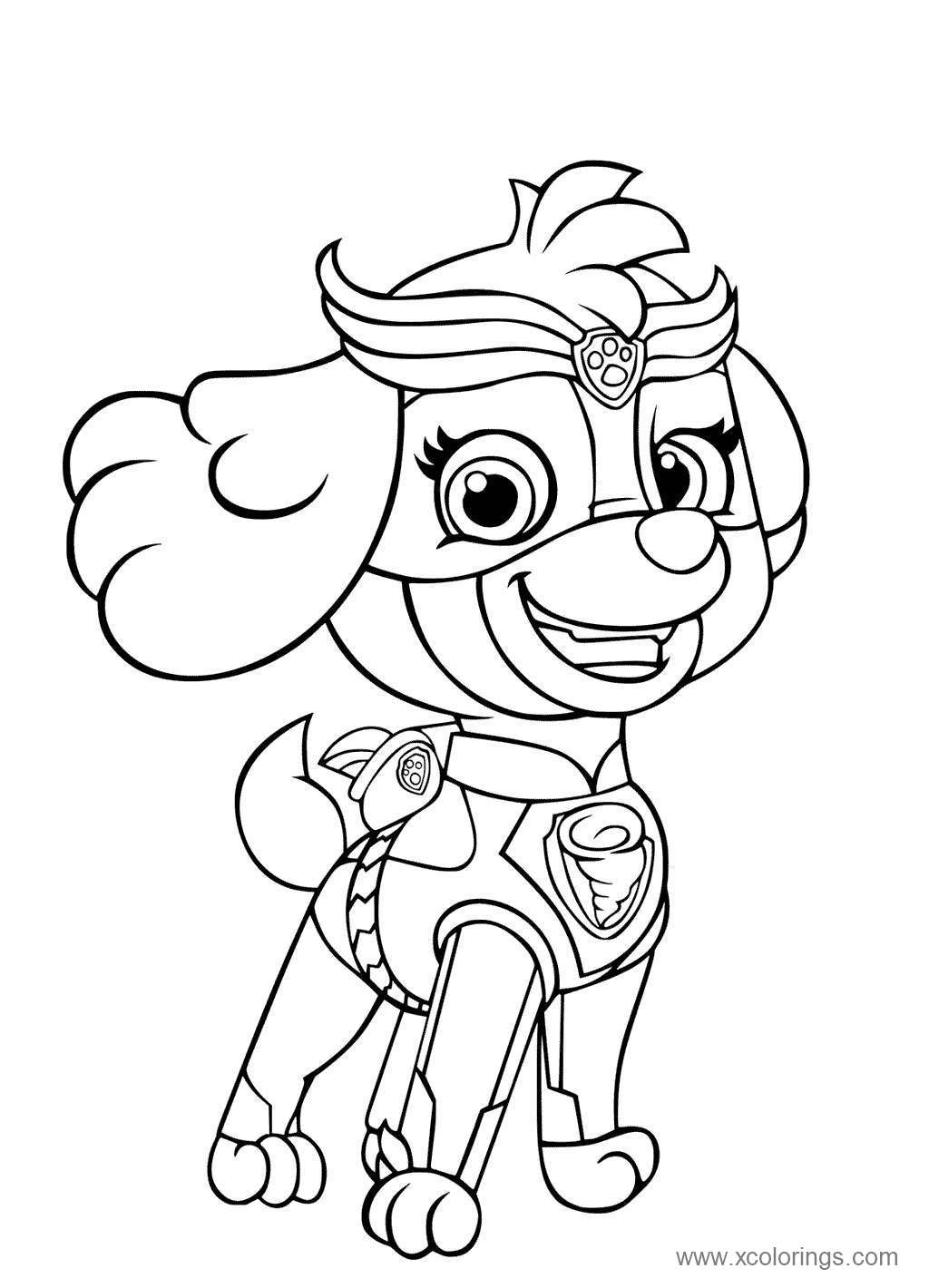 Free Super Pups Mighty Pups Skye Coloring Pages printable