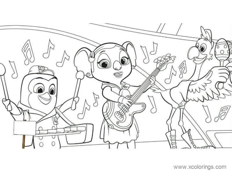 Free TOTS Pip KC and Freddy Coloring Pages printable