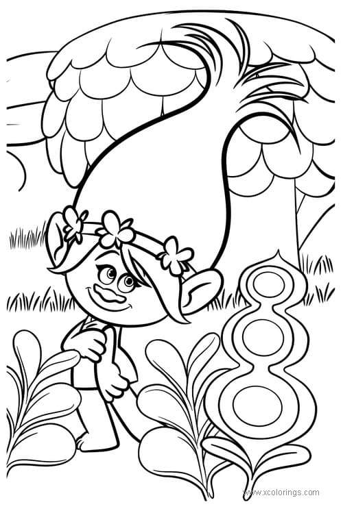 trolls world tour coloring pages happy poppy  xcolorings